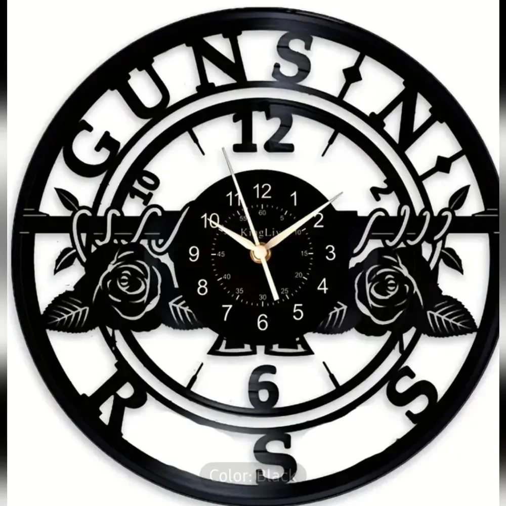NEW Guns N' Roses GNR‎ Vinyl Record Album Carved Wall Clock Axel Slash